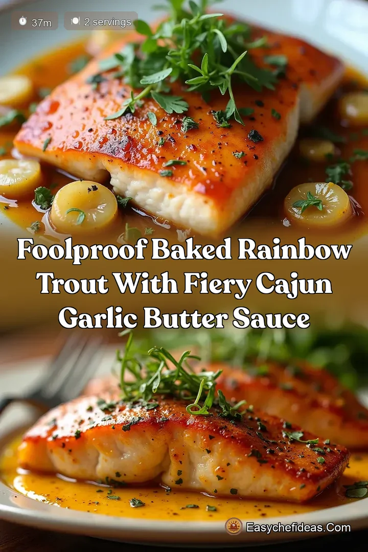 Foolproof Baked Rainbow Trout with Fiery Cajun Garlic Butter Sauce