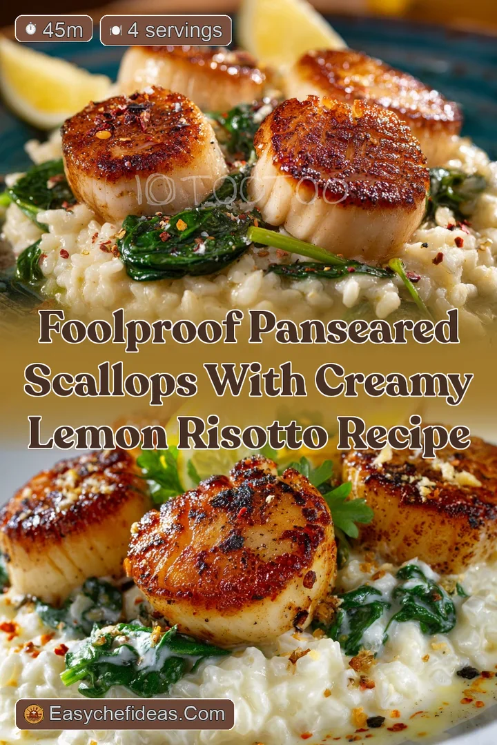 Foolproof PanSeared Scallops with Creamy Lemon Risotto Recipe