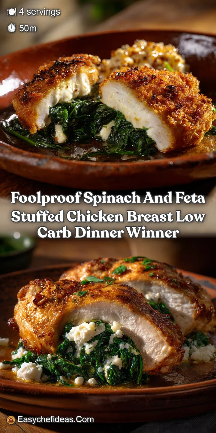 Foolproof Spinach and Feta Stuffed Chicken Breast Low Carb Dinner Winner