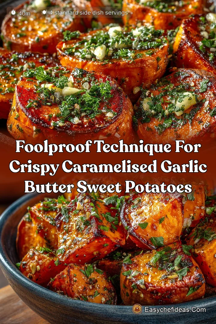 Foolproof Technique for Crispy Caramelised Garlic Butter Sweet Potatoes