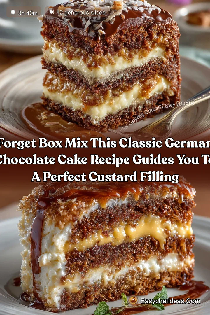 Forget box mix This classic German Chocolate Cake recipe guides you to a perfect custard filling