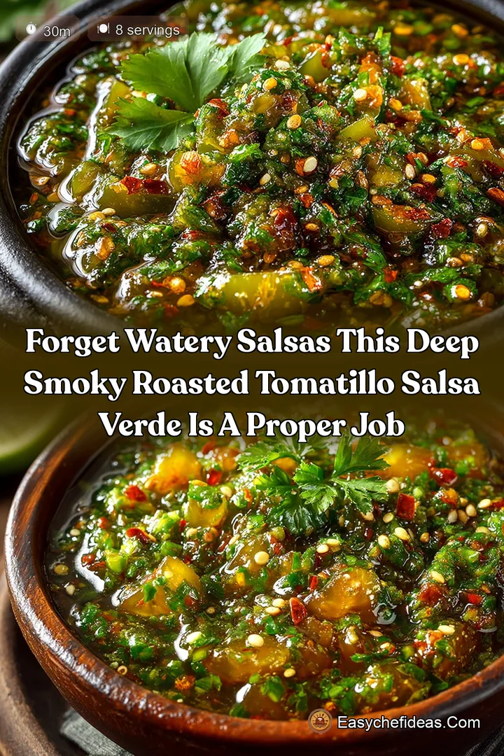 Forget watery salsas This deep smoky Roasted Tomatillo Salsa Verde is a proper job