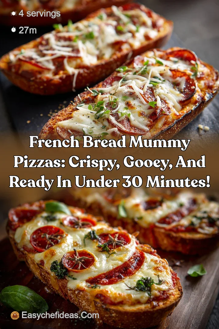French Bread Mummy Pizzas: Crispy Gooey and Ready in Under 30 Minutes!