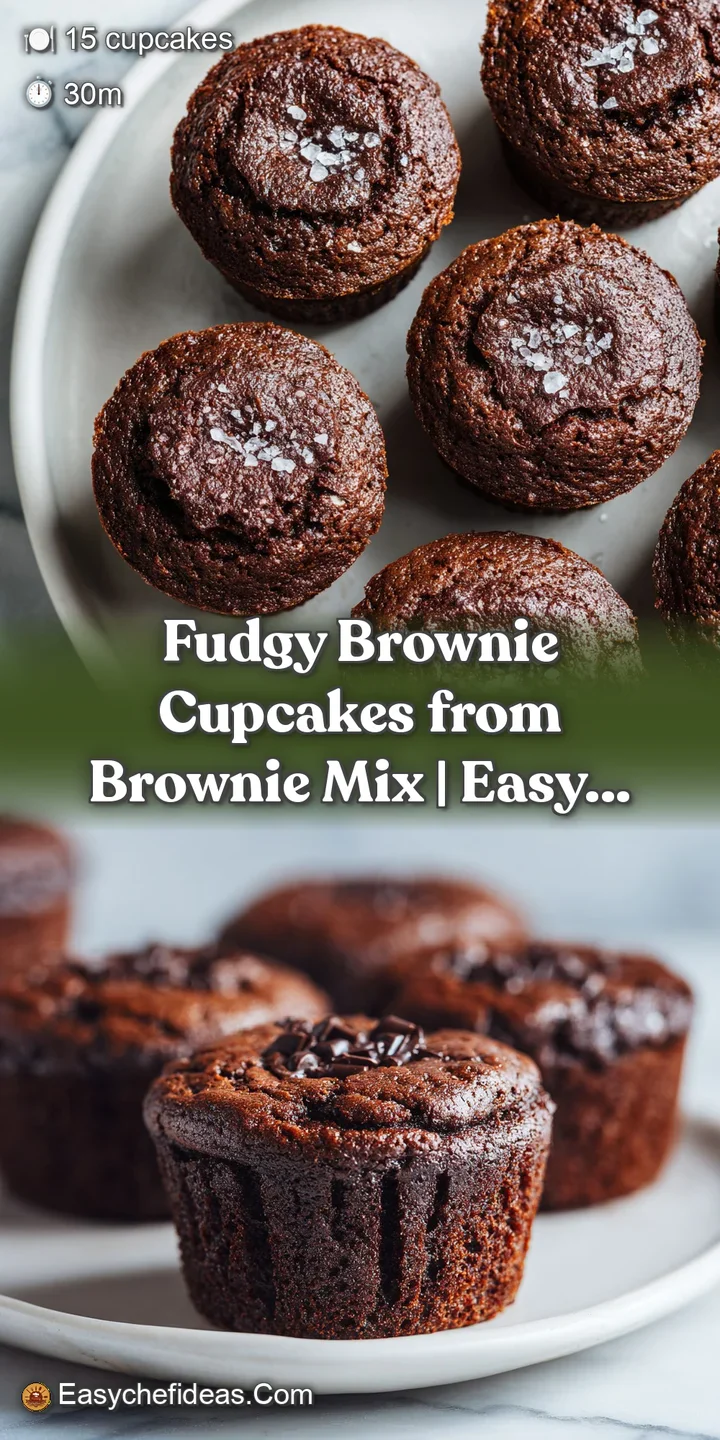 Close-up of a moist, dark brownie cupcake with melted chocolate chips glistening on its surface.