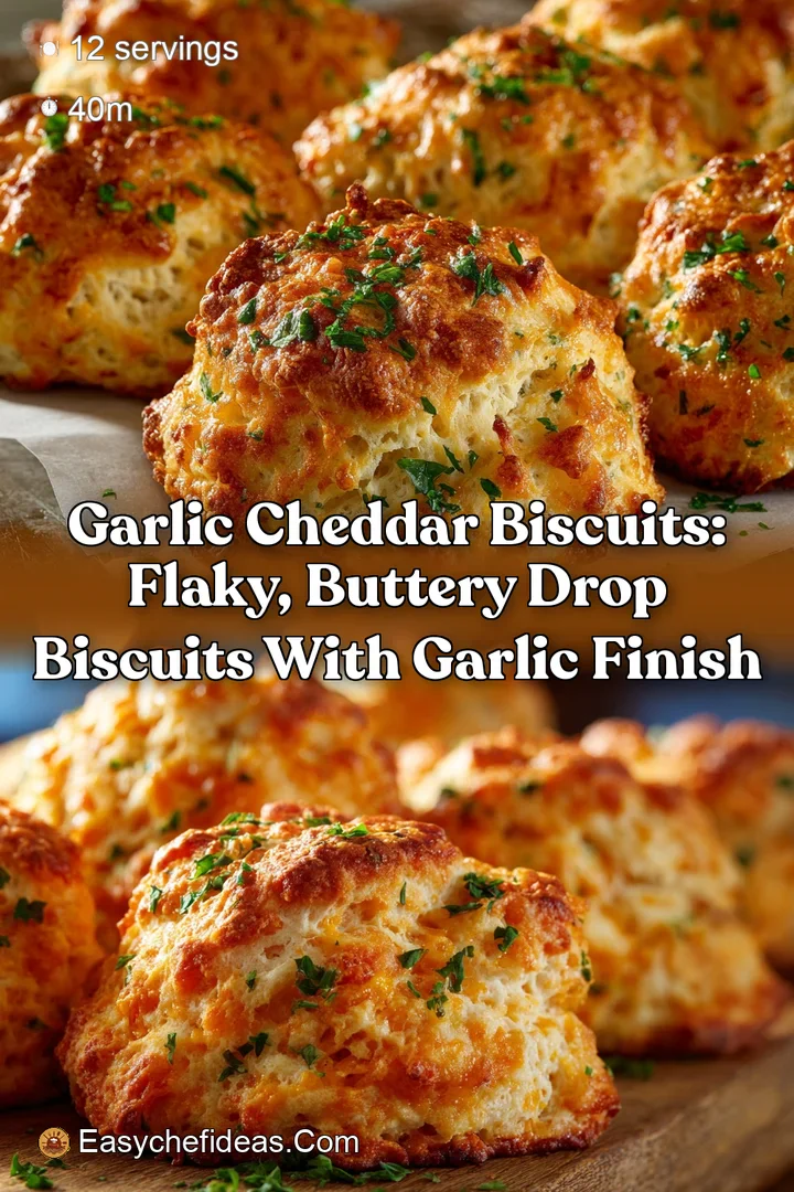 Garlic Cheddar Biscuits: Flaky Buttery Drop Biscuits with Garlic Finish