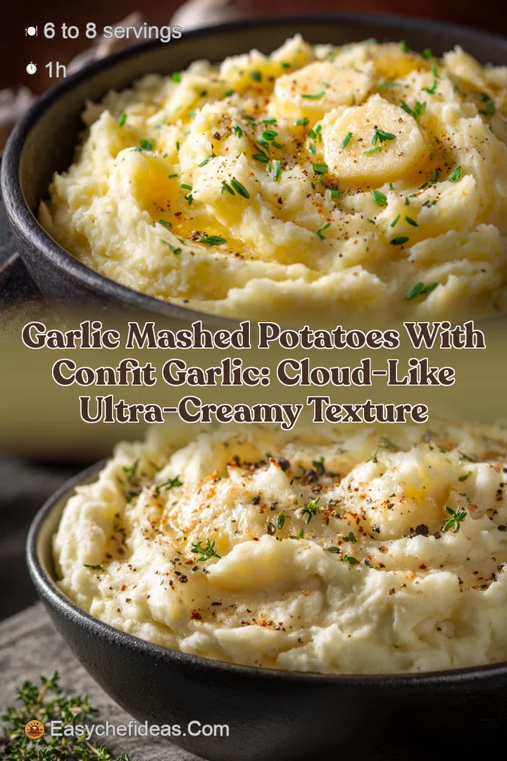 Garlic Mashed Potatoes with Confit Garlic: Cloud-Like Ultra-Creamy Texture