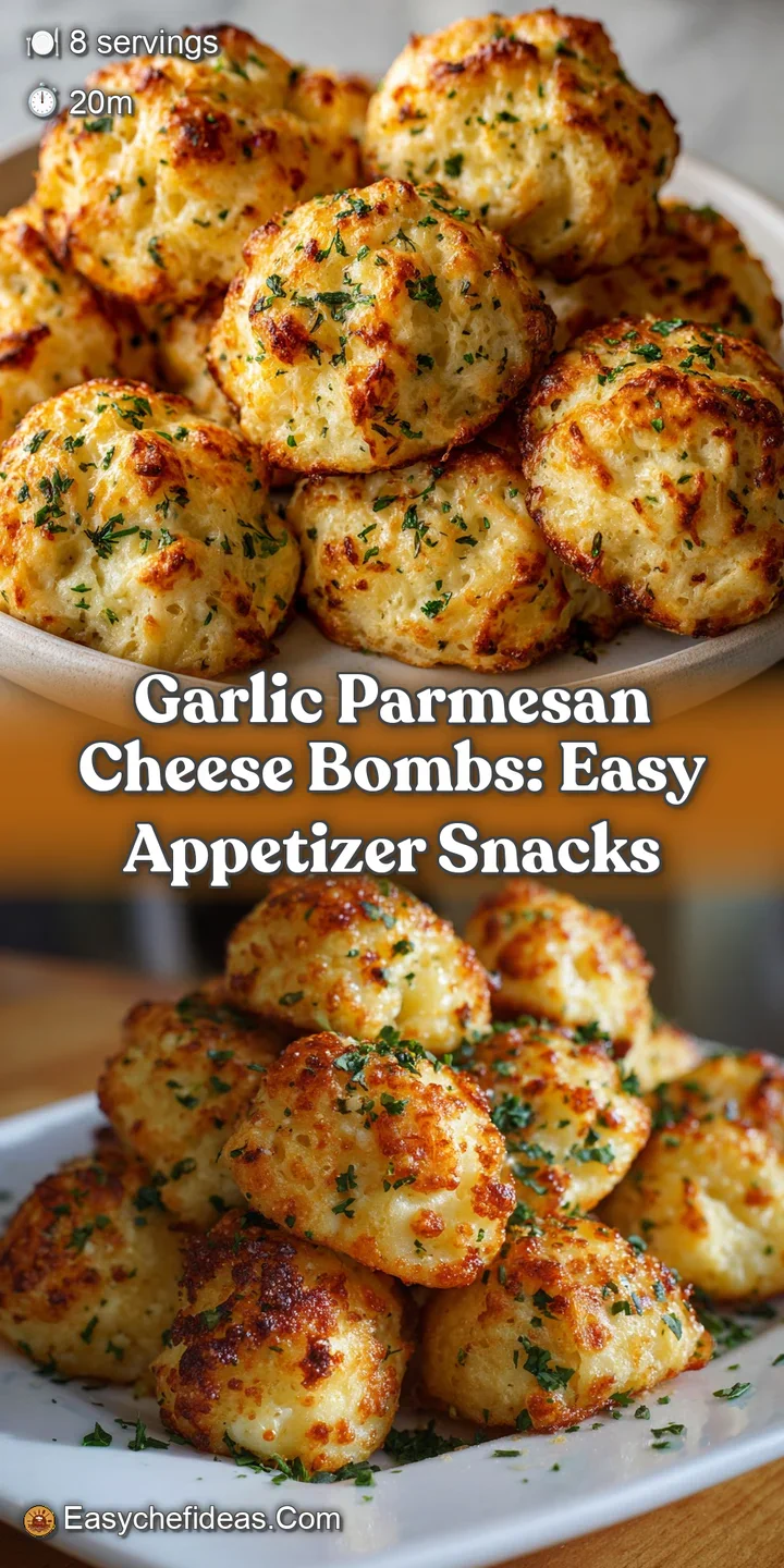 Close-up of a warm, golden cheese bomb, the parmesan crust bubbly and inviting, hinting at the cheesy, garlic-infused inte...