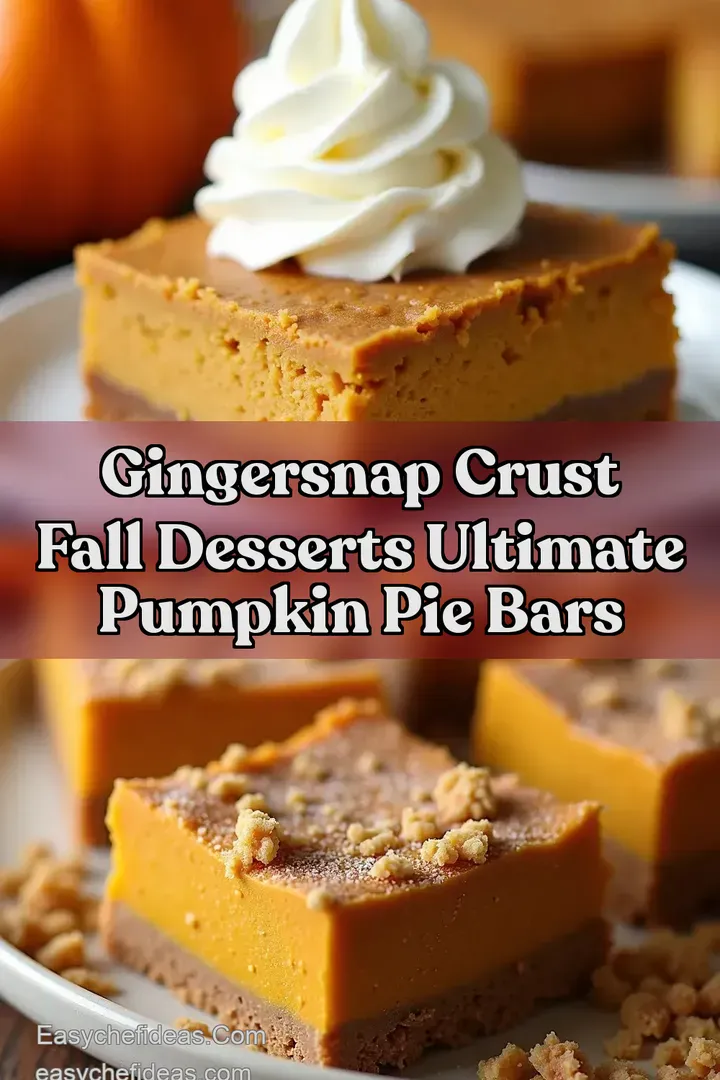 Gingersnap Crust Fall Desserts Ultimate Pumpkin Pie Bars