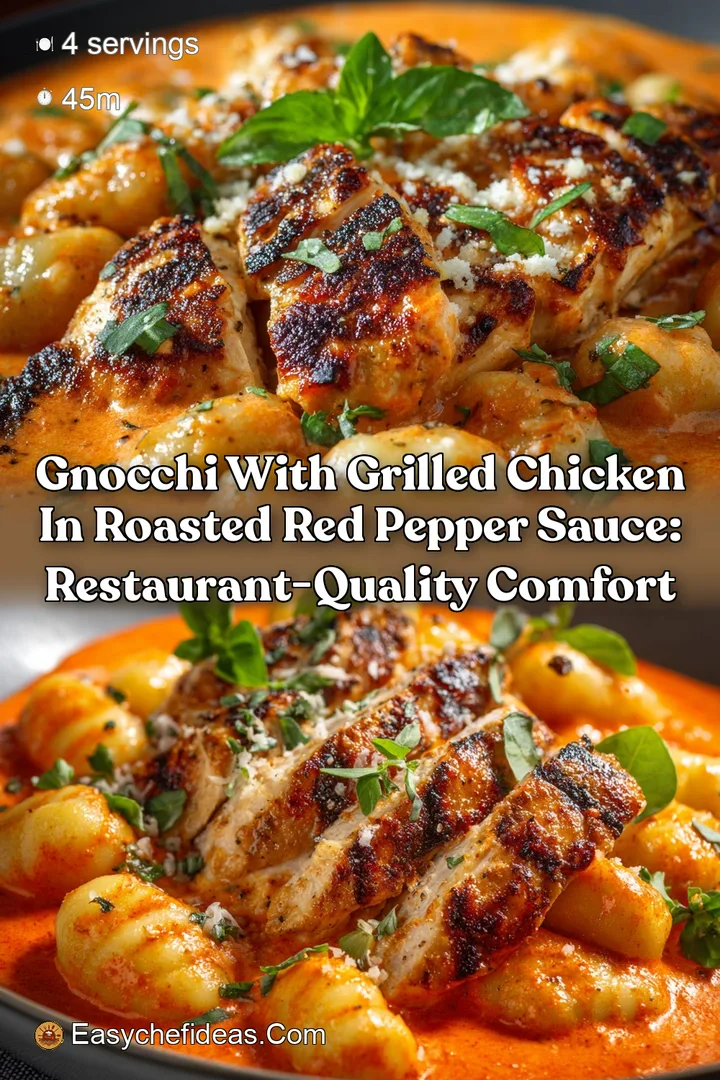 Gnocchi with Grilled Chicken in Roasted Red Pepper Sauce: Restaurant-Quality Comfort