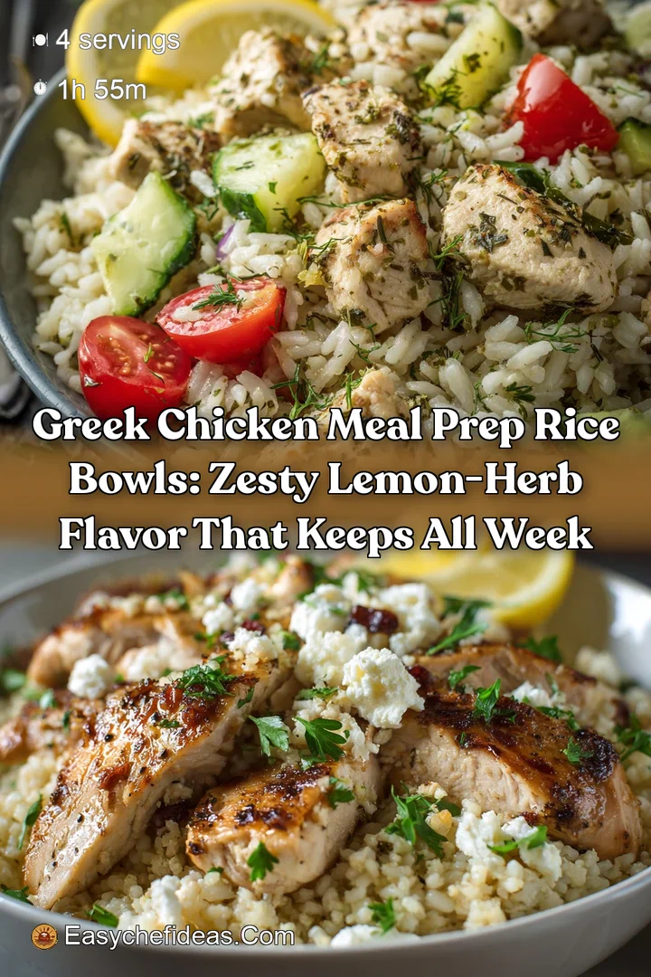 Greek Chicken Meal Prep Rice Bowls: Zesty Lemon-Herb Flavor That Keeps All Week