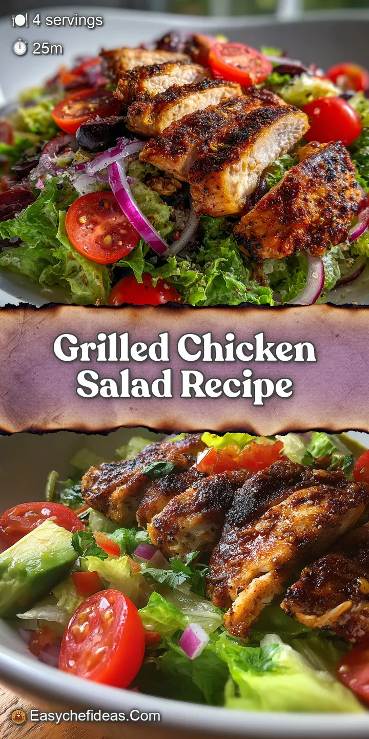 Close-up of juicy grilled chicken pieces nestled in a bed of vibrant green lettuce and colorful bell peppers, drizzled wit...
