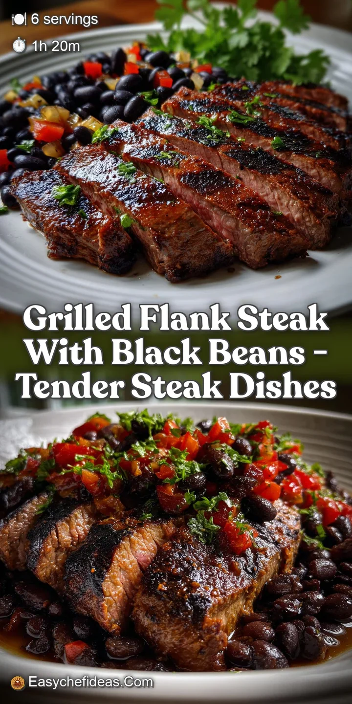 Grilled Flank Steak with Black Beans - Tender Steak Dishes