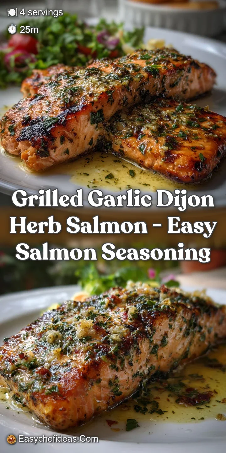 Grilled Garlic Dijon Herb Salmon - Easy Salmon Seasoning