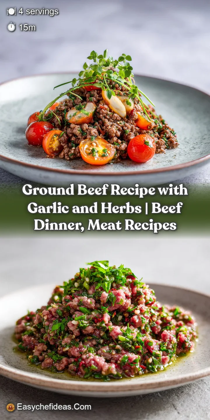 A close-up of juicy, browned ground beef with flecks of herbs, hinting at rich, savory flavor.