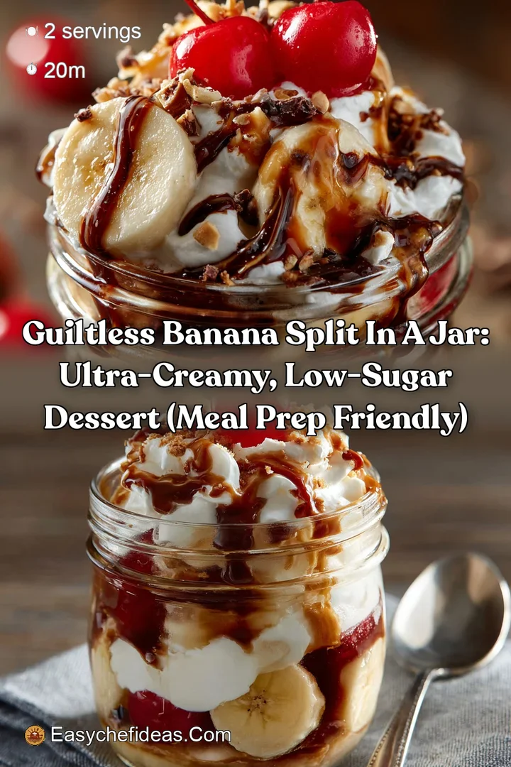 Guiltless Banana Split in a Jar: Ultra-Creamy Low-Sugar Dessert (Meal Prep Friendly)