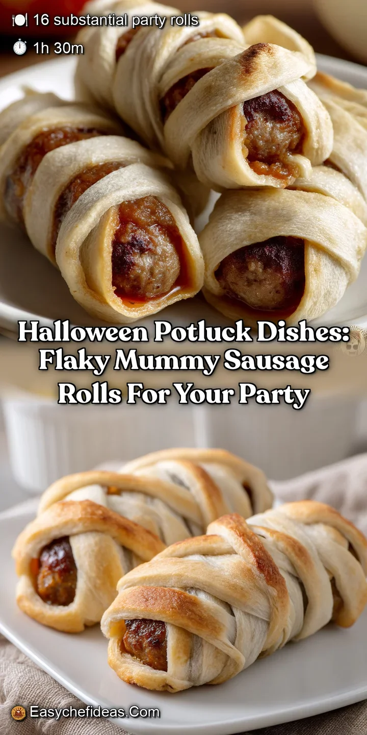 Halloween Potluck Dishes: Flaky Mummy Sausage Rolls for Your Party