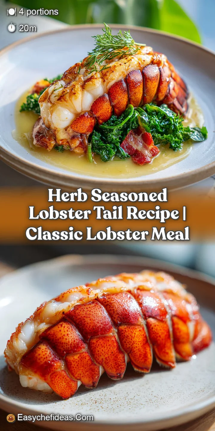 Close-up of a tender lobster tail, saturated with melted butter, showcasing the silky, almost translucent meat. Hints of p...