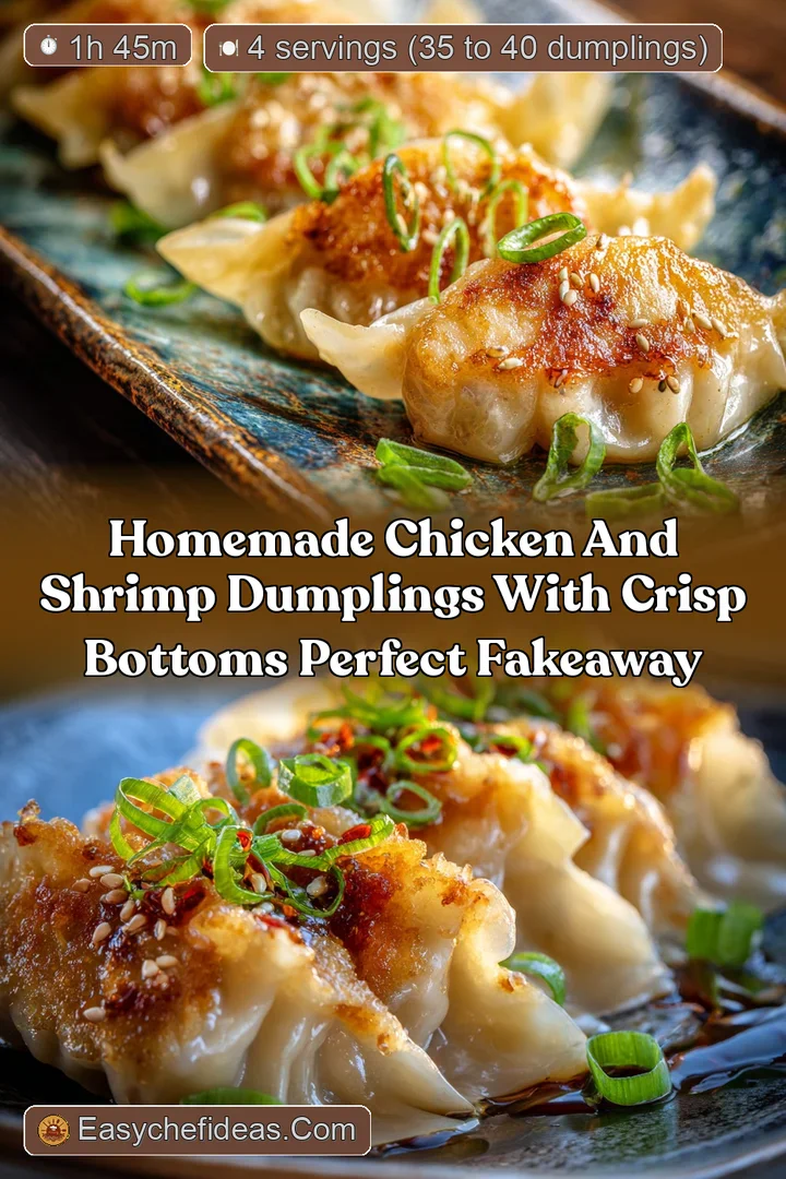 Homemade Chicken and Shrimp Dumplings with Crisp Bottoms Perfect FakeAway