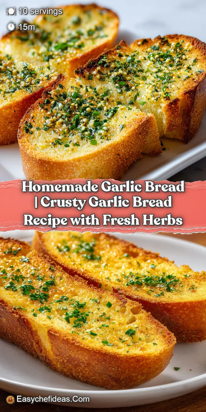 A glistening close-up of a crusty bread slice, revealing melted garlic butter and flecks of herbs.