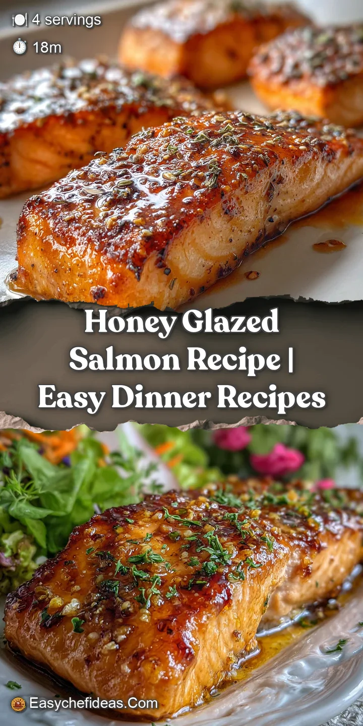 Close-up of a honey-glazed salmon, highlighting its moist, flaky texture and the appealing shine of the sweet, savory glaze.