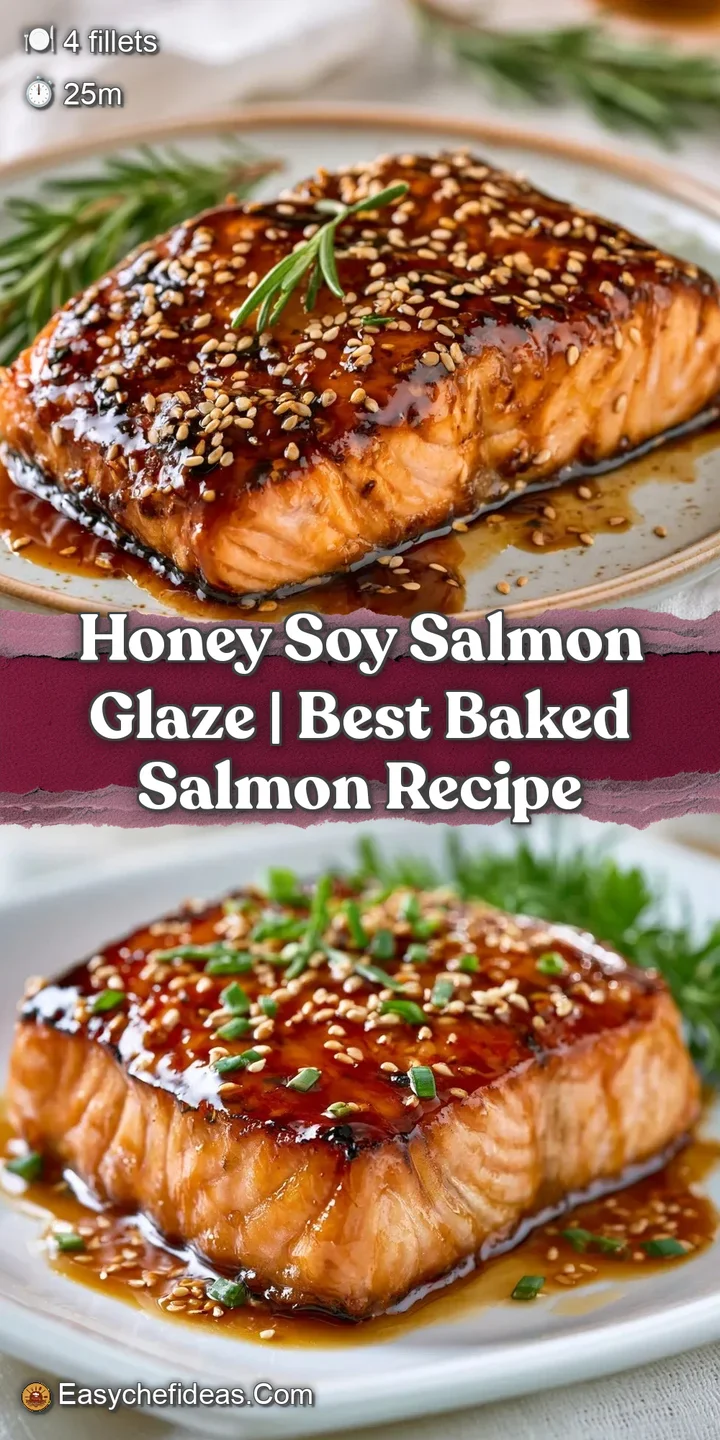 Close-up of glistening, sticky brown glaze over flaky pink fish, topped with toasted sesame seeds and fresh herbs.