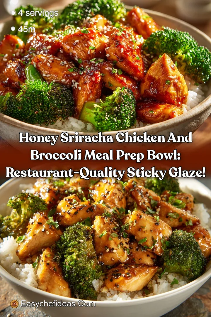 Honey Sriracha Chicken and Broccoli Meal Prep Bowl: Restaurant-Quality Sticky Glaze!