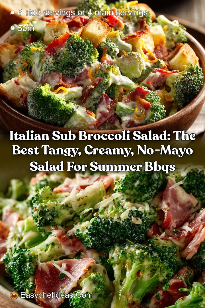 Italian Sub Broccoli Salad: The Best Tangy Creamy No-Mayo Salad for Summer BBQs
