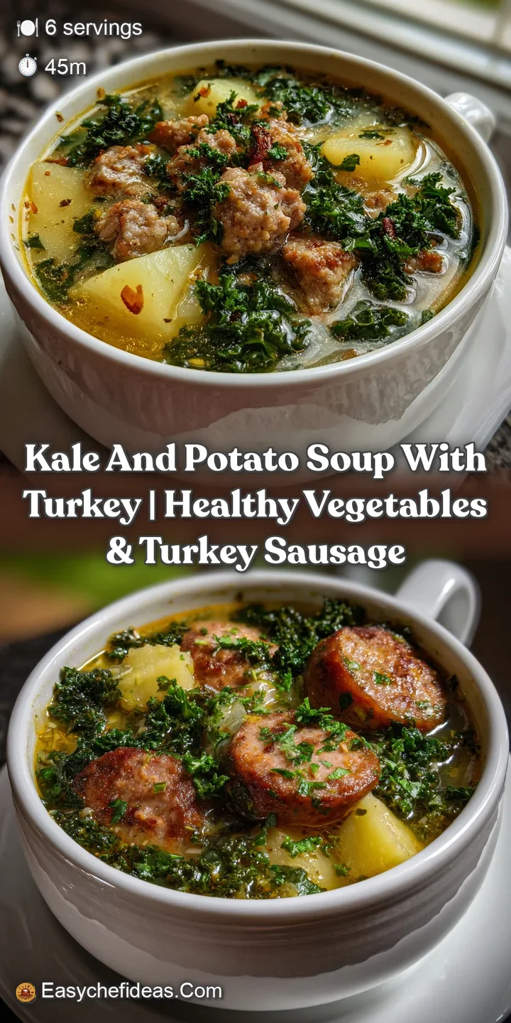 Kale and Potato Soup with Turkey | Healthy Vegetables & Turkey Sausage