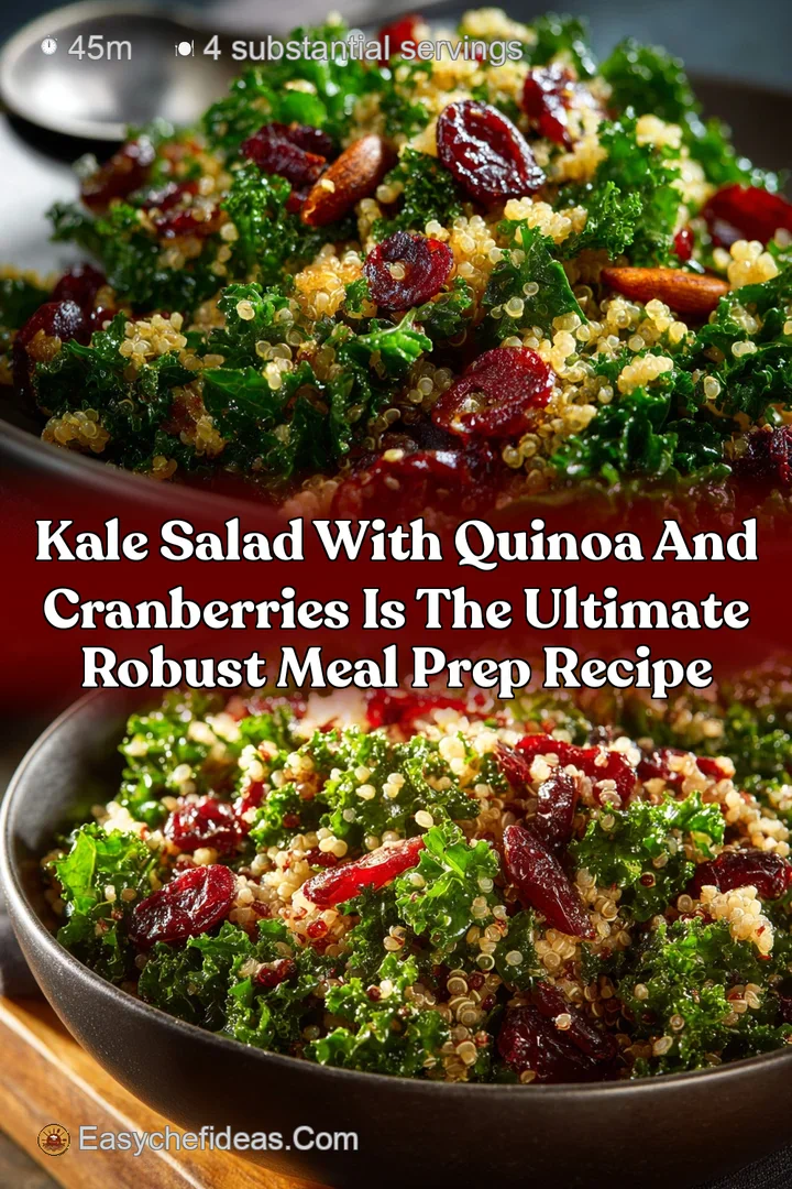 Kale Salad with Quinoa and Cranberries is the Ultimate Robust Meal Prep Recipe