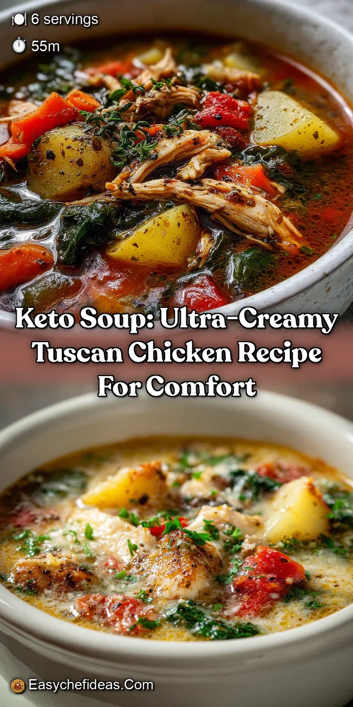 Keto Soup: Ultra-Creamy Tuscan Chicken Recipe for Comfort