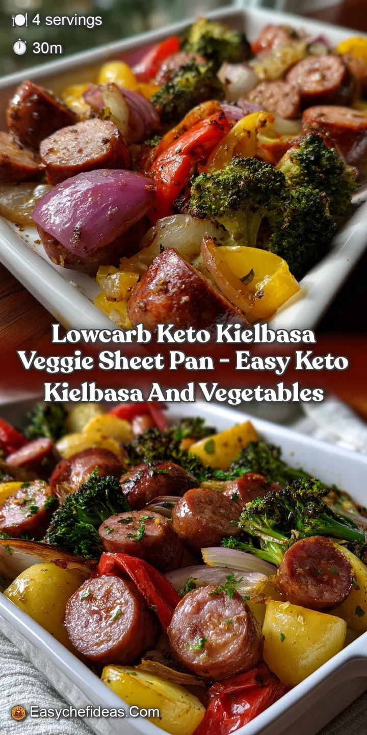 Smoky kielbasa slices mingle with vibrant roasted vegetables. Crispy edges, tender interiors, and a hint of char create a ...