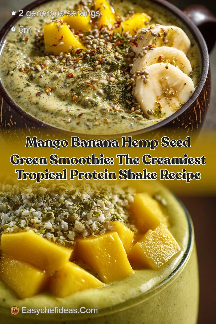 Mango Banana Hemp Seed Green Smoothie: The Creamiest Tropical Protein Shake Recipe