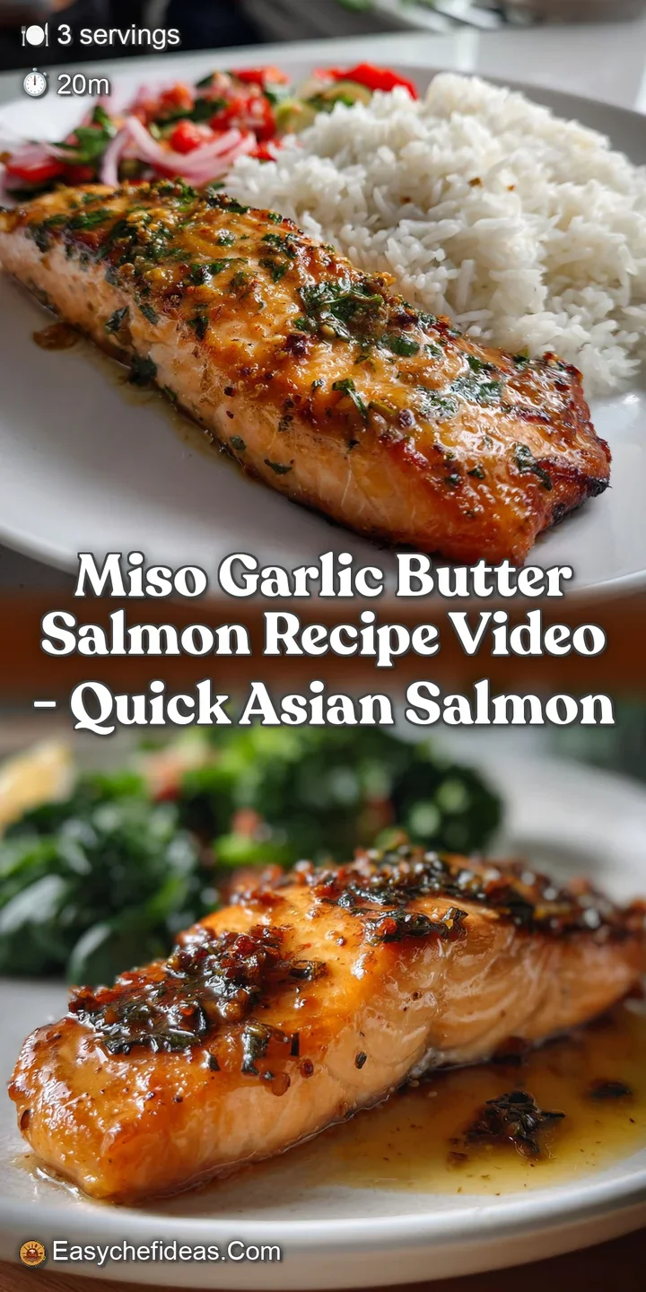 Miso Garlic Butter Salmon Recipe Video - Quick Asian Salmon