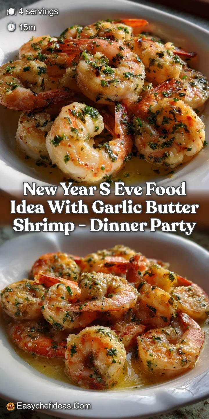 Close-up of succulent shrimp coated in garlic butter sauce, appearing warm and inviting with visible textures and a slight...