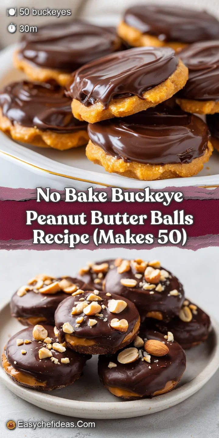 Close-up of a buckeye. Notice the smooth, dark chocolate shell and the tempting glimpse of the soft peanut butter filling ...