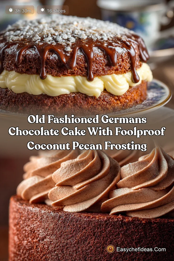 Old Fashioned Germans Chocolate Cake with Foolproof Coconut Pecan Frosting