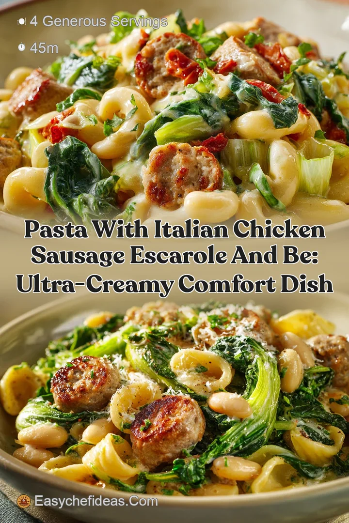 Pasta with Italian Chicken Sausage Escarole and Be: Ultra-Creamy Comfort Dish