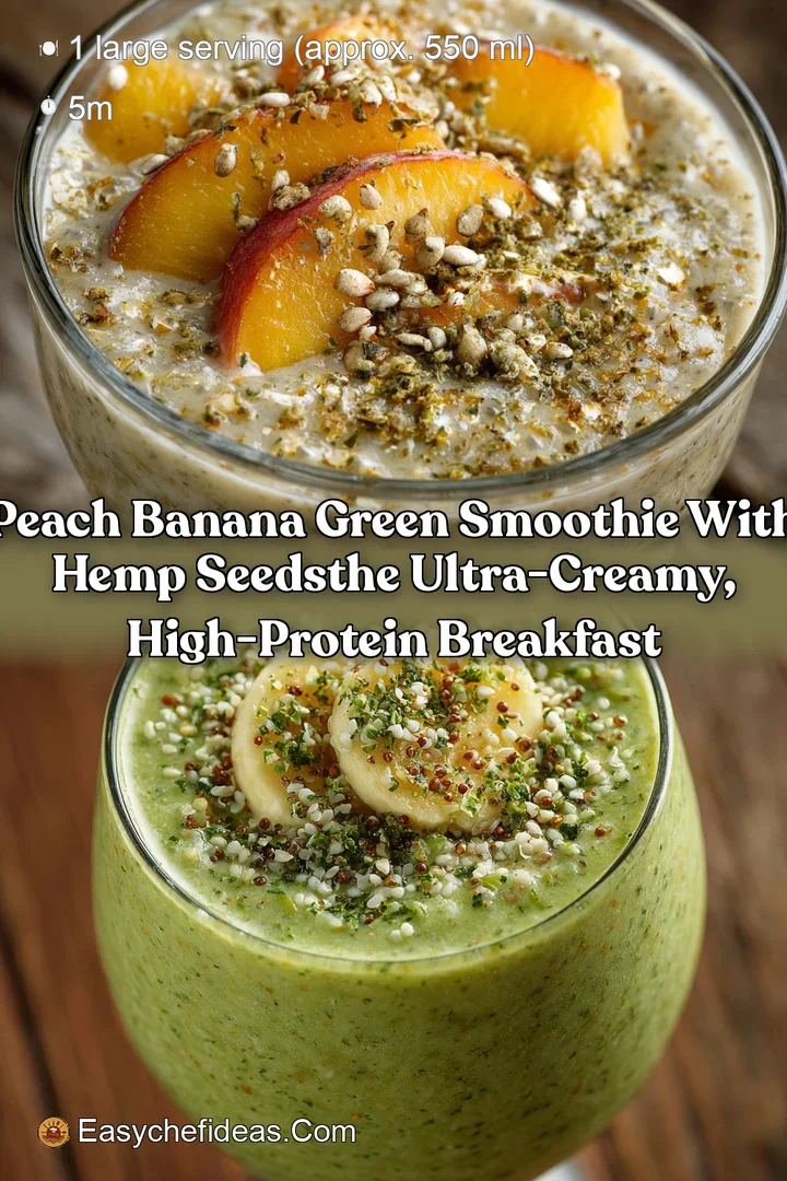 Peach Banana Green Smoothie with Hemp SeedsThe Ultra-Creamy High-Protein Breakfast