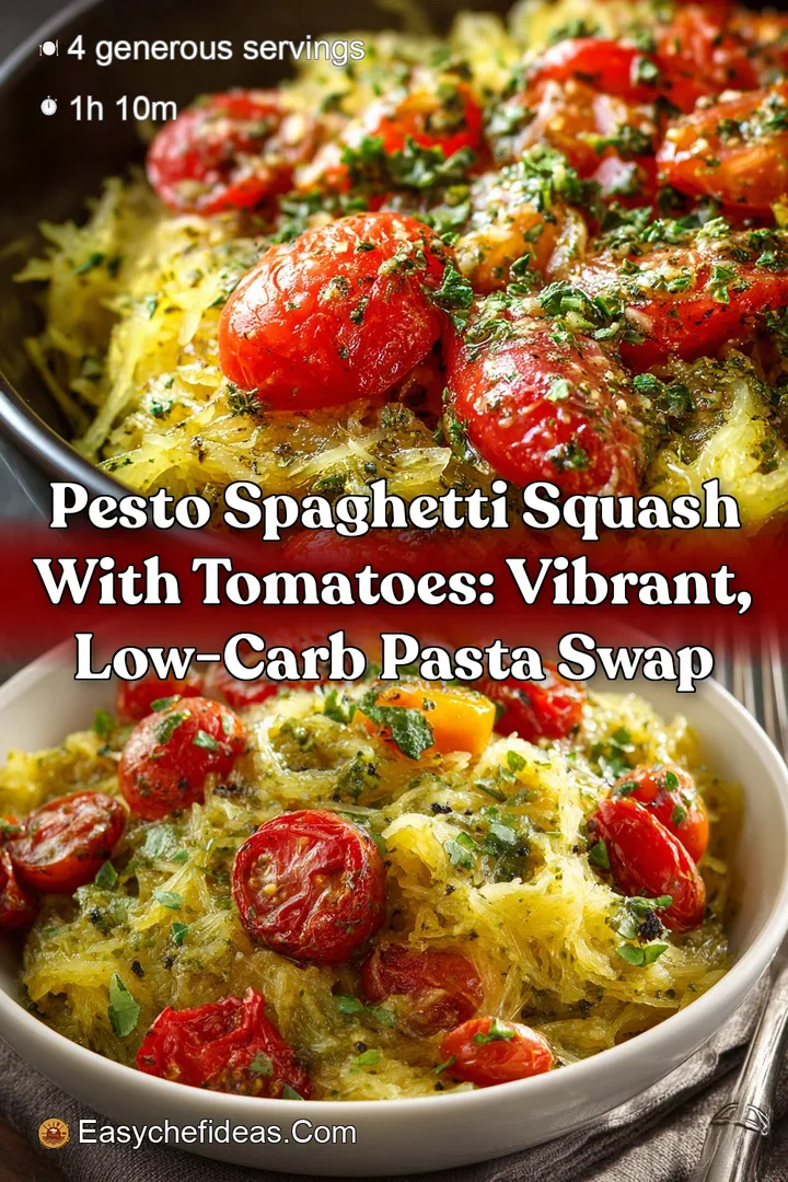 Pesto Spaghetti Squash with Tomatoes: Vibrant Low-Carb Pasta Swap