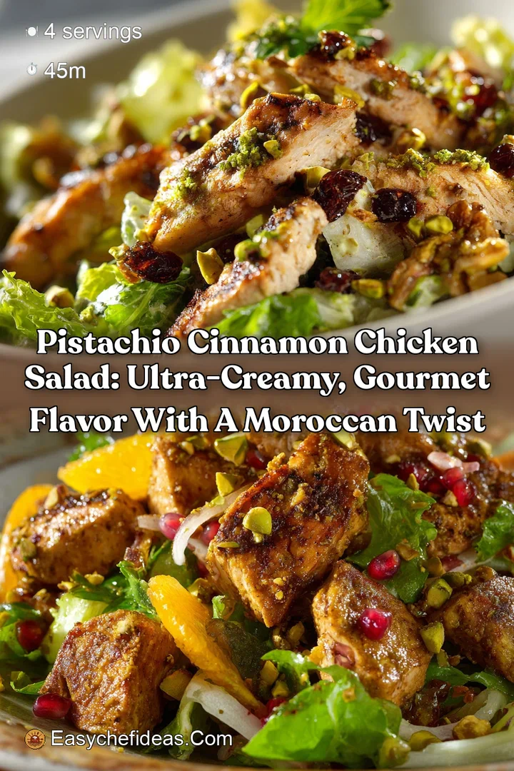 Pistachio Cinnamon Chicken Salad: Ultra-Creamy Gourmet Flavor with a Moroccan Twist