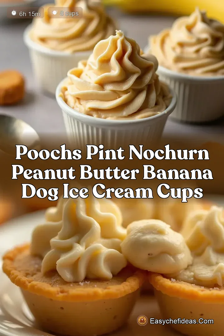 Poochs Pint NoChurn Peanut Butter Banana Dog Ice Cream Cups