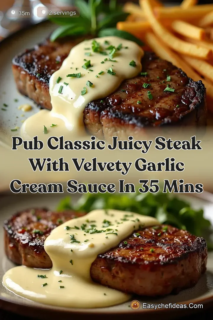 Pub Classic Juicy Steak with Velvety Garlic Cream Sauce in 35 Mins