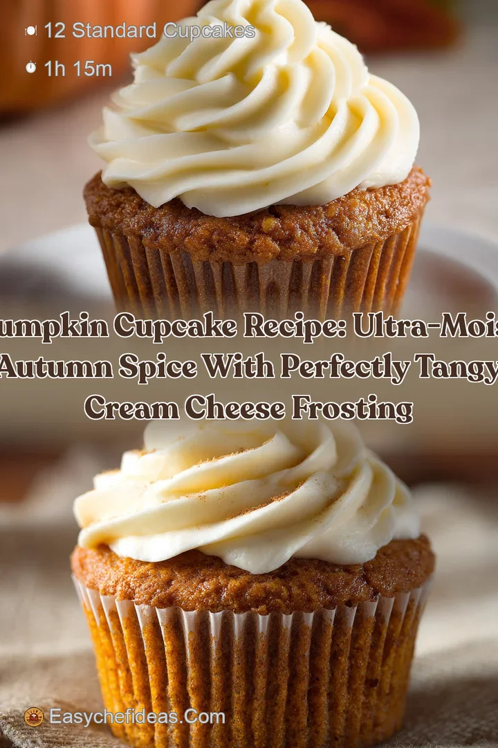 Pumpkin Cupcake Recipe: Ultra-Moist Autumn Spice with Perfectly Tangy Cream Cheese Frosting