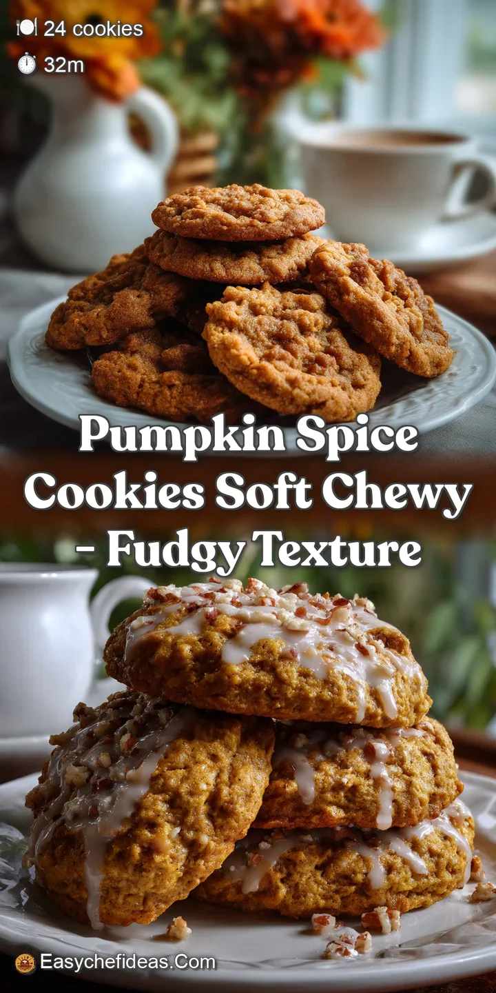 Pumpkin Spice Cookies Soft Chewy - Fudgy Texture