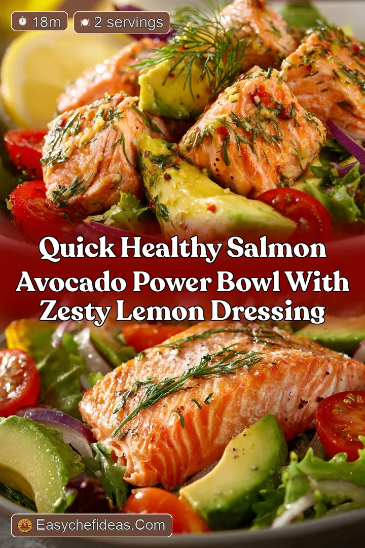 Quick Healthy Salmon Avocado Power Bowl with Zesty Lemon Dressing