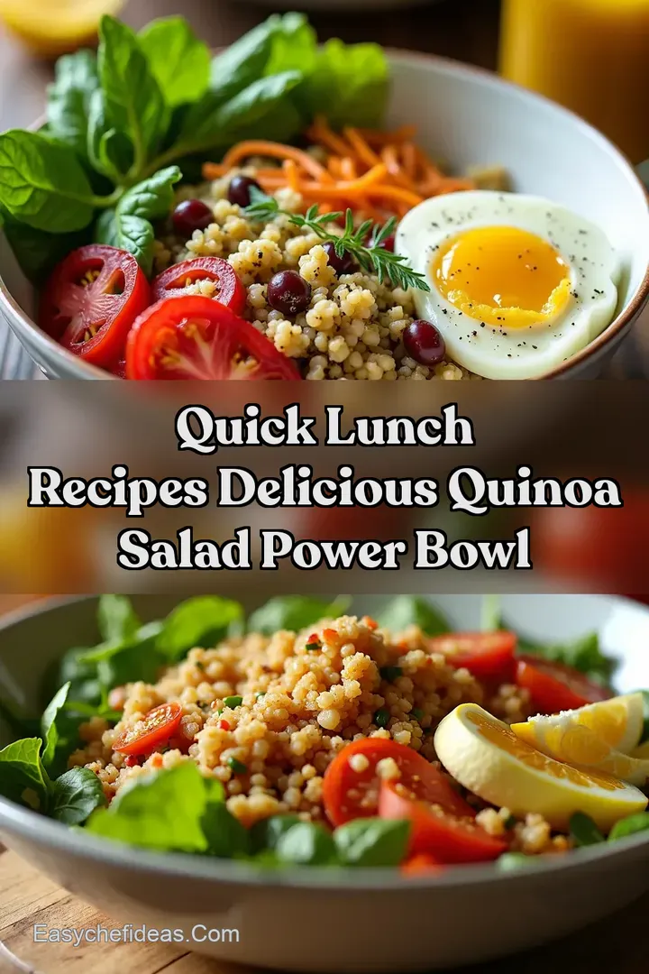 Quick Lunch Recipes Delicious Quinoa Salad Power Bowl