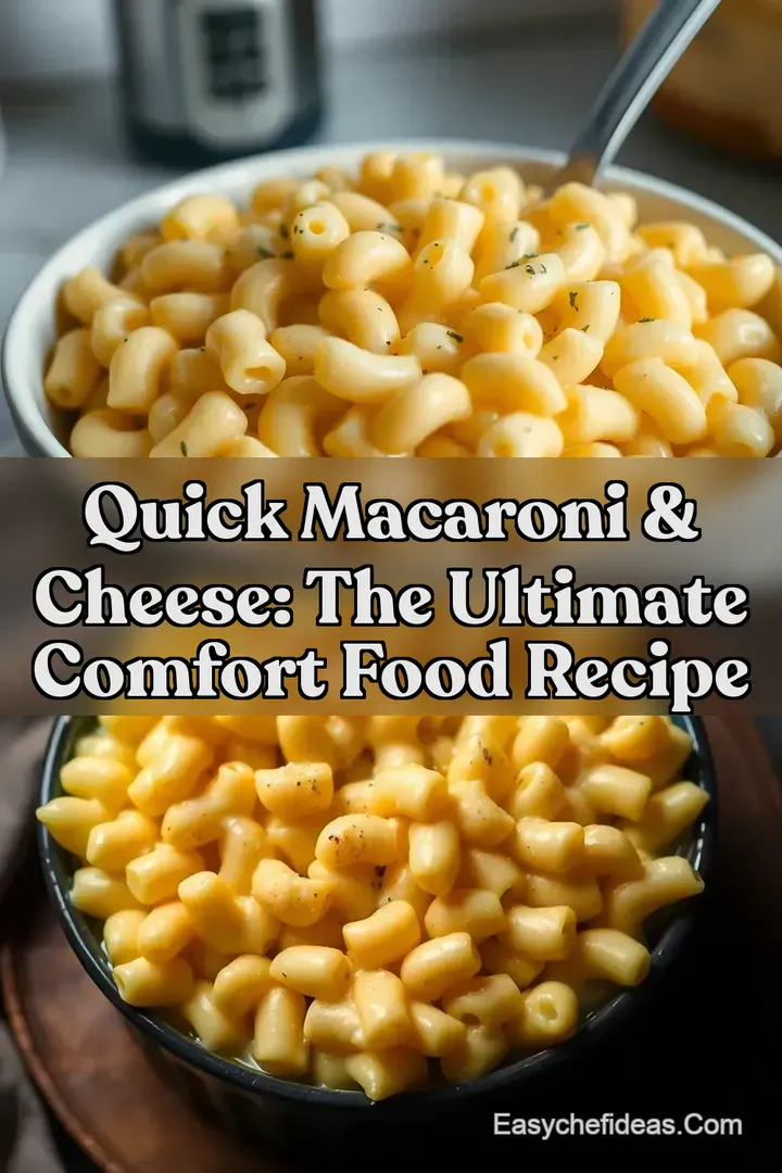 Quick Macaroni & Cheese: The Ultimate Comfort Food Recipe