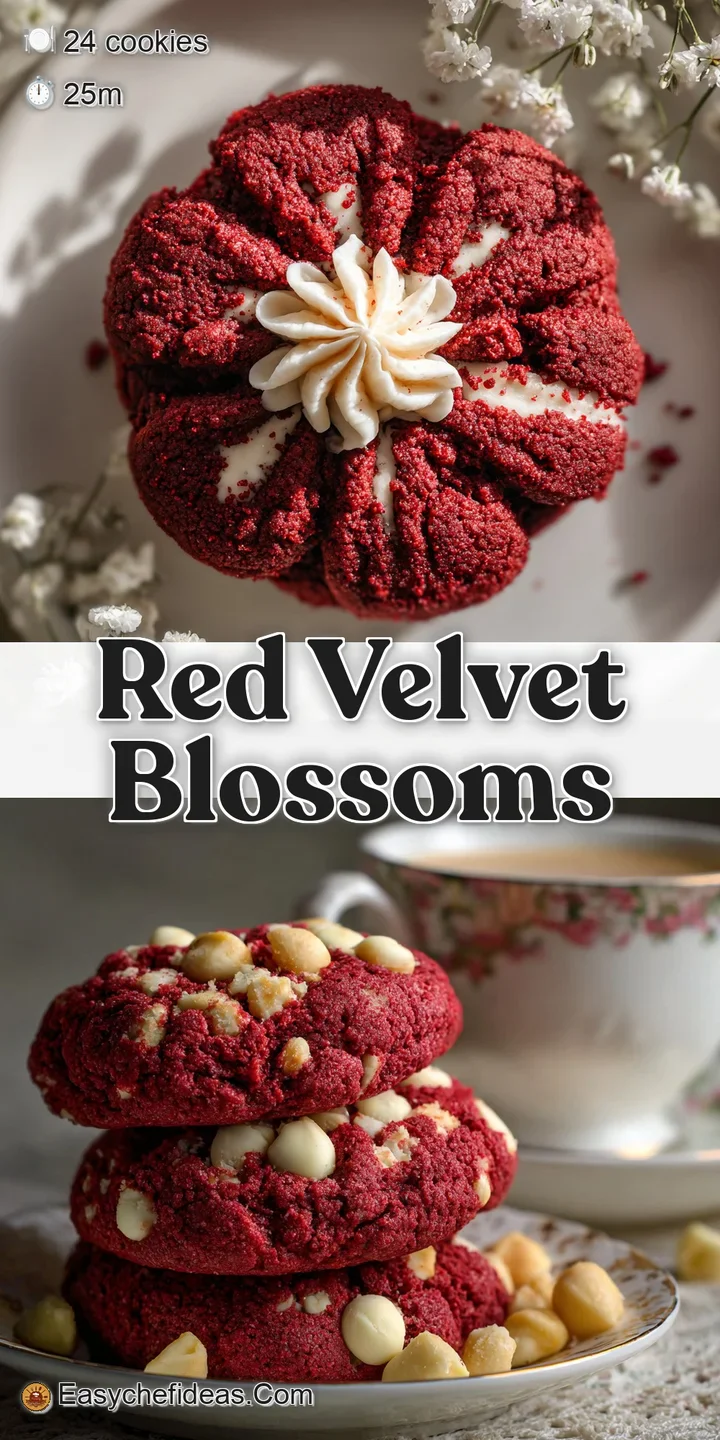 Close-up of a soft, red cookie, crowned with a glossy Hershey's Kiss, hinting at a fudgy, melt-in-your-mouth experience.