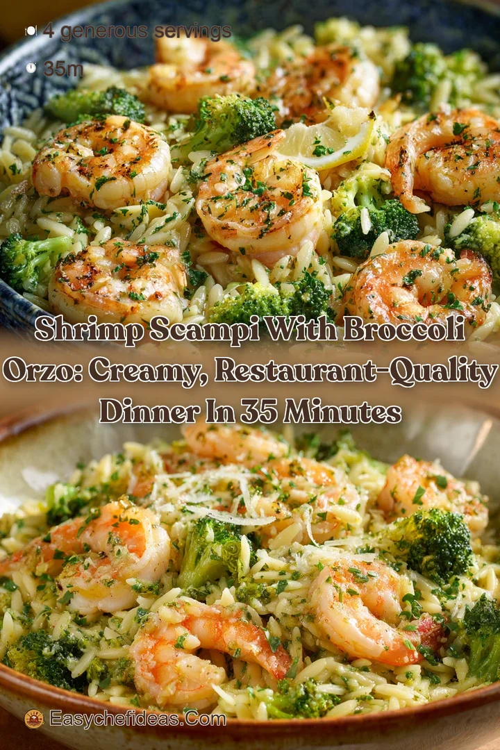 Shrimp Scampi with Broccoli Orzo: Creamy Restaurant-Quality Dinner in 35 Minutes