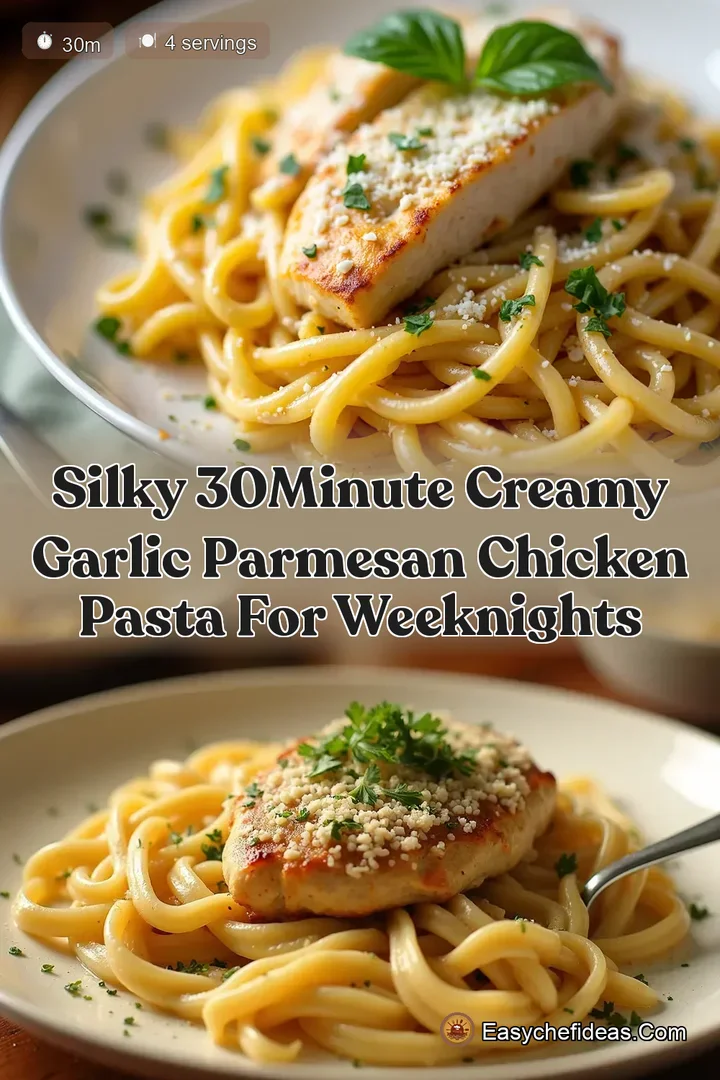 Silky 30Minute Creamy Garlic Parmesan Chicken Pasta for Weeknights